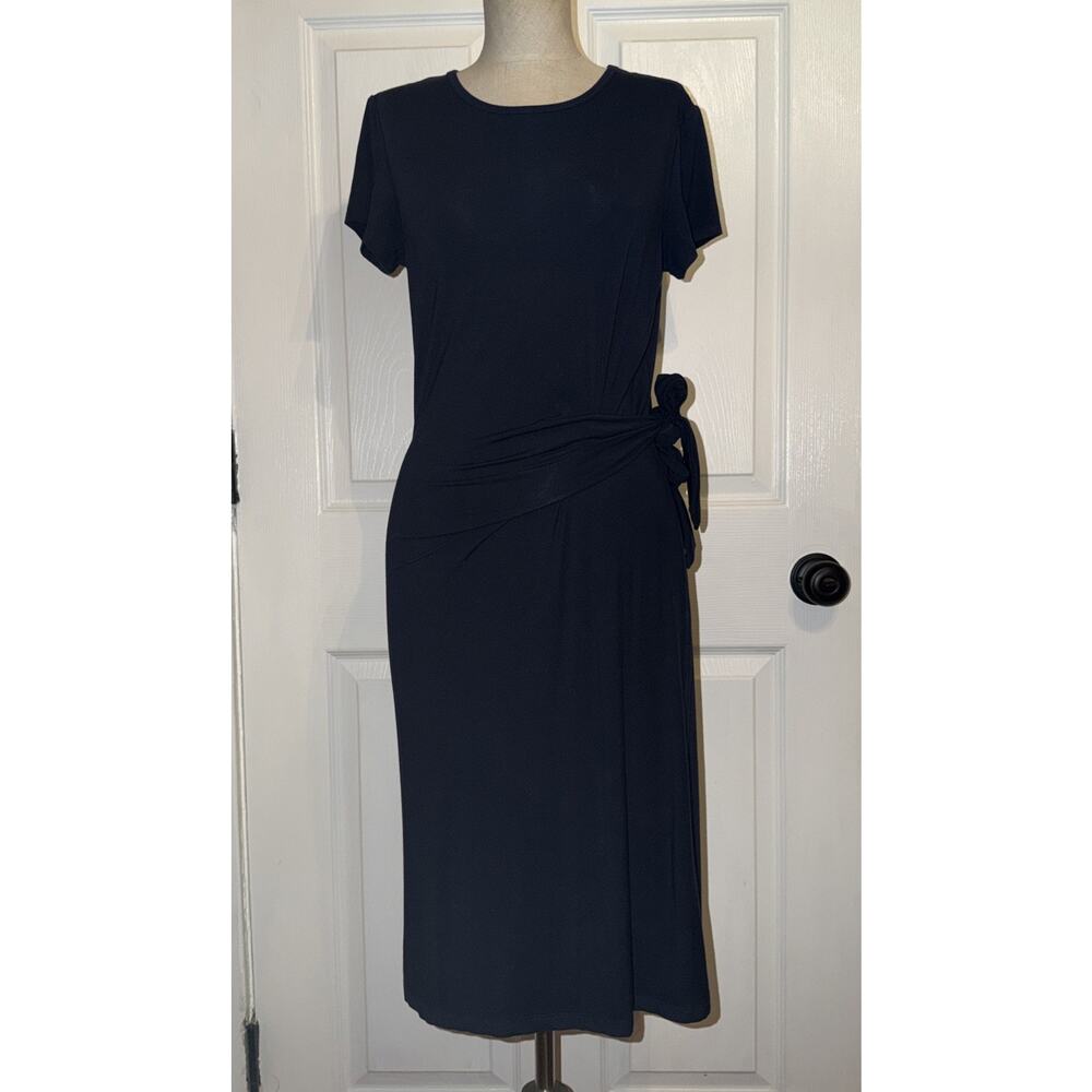 NEW $198 J McLaughlin Women’s Solid Many Lovana Dress Midi Sheath Cap Sleeve XS